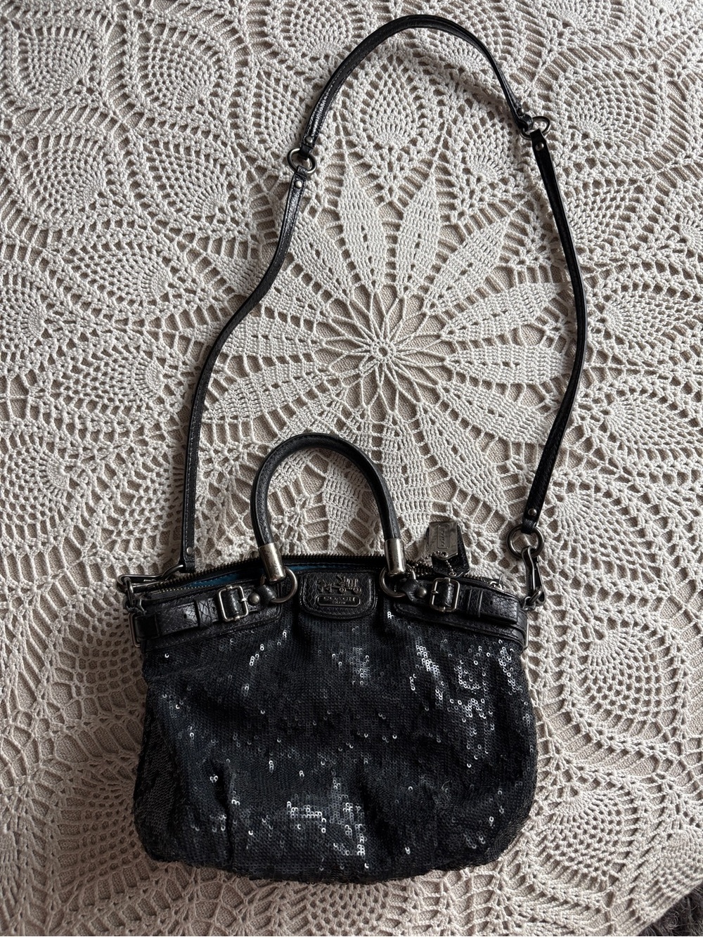Black coach sparkle bag